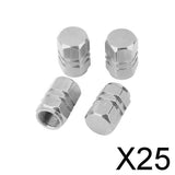 Maxbell 25x4x Aluminum Tire Wheel Rims Stem Air Valve Caps Tyre Cover Car Truck Silver