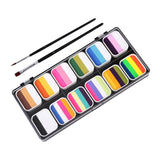 Maxbell 4xFace Body Paint Set with Artist Brushes Dancing Rave Painting Palette Makeup