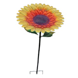 Maxbell Flower Birdfeeder Bath Stick into Ground Bath Tray Feeder for Yard Courtyard golden brown