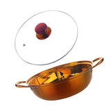 Maxbell Hot Pot with Divider Stainless Steel Hot Pot for Family Gathering Home Party gold Red
