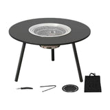 Maxbell Barbecue Grill Multifunctional Stable Cookware for Travel Backpacking Hiking black with 8 pieces