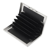 Maxbell RFID Credit Card Holder Carrier Metal Wallet Professional Business Card Case Silver