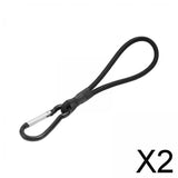 Maxbell 2xBungee Cord with Carabiner Elastic Rope Portable for Outdoor Tents Tarpaulin Black