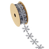 Maxbell Vintage Satin Snowflake Vine Garlands Ribbon Trim Sewing DIY Craft Grey