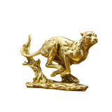 Maxbell Desk Leopard Statue Resin Leopard Figurine for Living Room Bedroom Gold