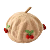 Maxbell Baby Beret Hat Casual Warm Beanie Cap for Winter Autumn Little Girls Outdoor Khaki