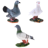 Maxbell 3Pcs Animal Garden Sculpture Resin Dove Home Craft Ornament Dove Decor