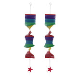 Maxbell 2Pc Rainbow Color Spiral Wind Twister Garden Park Tent Charm Hanging Spinner