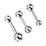 Maxbell 3 Size  Steel Bar Ring Stud Ball Clear Gem Tragus Body Piercing