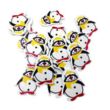 20 Pieces Cartoon Penguin Shape Wooden Pieces for Craft Scrapbook Card Making