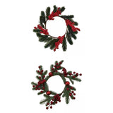 Maxbell 2x Small Christmas Candle Wreaths Xmas Christmas Wreaths for Winter