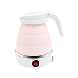 Maxbell Portable Folding Electric Kettle Foldable Water Kettle for Tea Coffee Picnic Pink