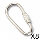 Maxbell 8x6 Pcs Steel Screw Locking Carabiner Key Ring Clasp