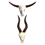 Maxbell Skull Animal Head Wall Sculpture Faux Animal Skull Wall Sculpture for Office Bull and Sheep