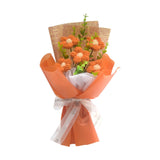 Maxbell Crochet Flower Bouquet Tabletop for Anniversary Photography Props Engagement Orange