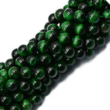 Maxbell 2x8mm Green Tiger Eye Jewelry Making Loose Beads Round 15''