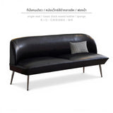 Maxbell Retro Sofa, Oil Wax Leather Single Seat, Metal Legs Single 65cm Black leather