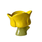 Maxbell Ice Cream Cup Ceramic Small Cute Milkshake Glasses for Milkshakes Milk Salad Yellow Tulips Cup