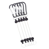 Maxbell 5 Pieces Beadable Carabiner Clips Buckle for Backpack Charms Keychain Making black
