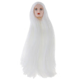 Maxbell 1/6 BJD Male Doll Head Sculpt with White Long Hair Wig DIY Replacement Boy Action Figures Makeup Face - Aladdin Shoppers