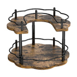 Maxbell Wood Turntable 2 Layer Rotating Bathroom Vanity Tray for Pantry Table Dining