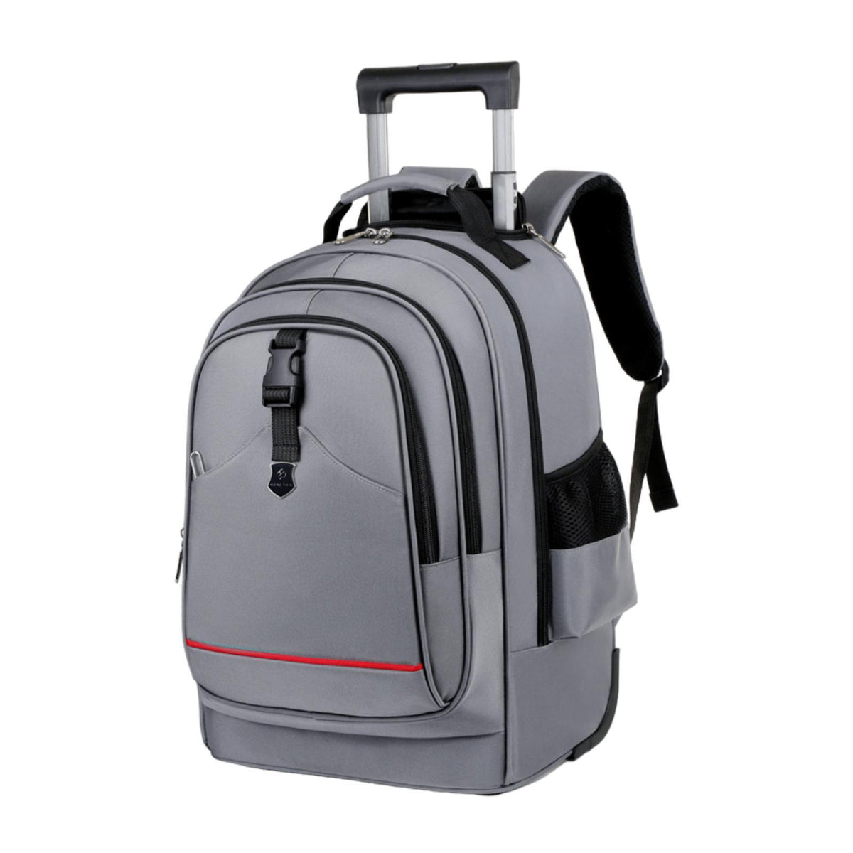 Maxbell Rolling Backpack Hidden Shoulder Strap Trolley Bag for Camping Travel Adults Gray