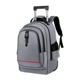 Maxbell Rolling Backpack Hidden Shoulder Strap Trolley Bag for Camping Travel Adults Gray