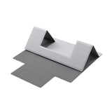 Maxbell Portable PU Laptop Folding Stand for Traveling 5kg Load Bearing Space Saving Silver Gray