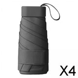 Maxbell 4xMini Sunny and Rainy Umbrella Wind Resistance for Outdoor Travel  Black