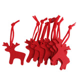 Maxbell 10 x Fawn Deer Shape Felt Christmas Trees Ornament Decor Hanger Craft Red