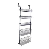 Maxbell over Door Basket Carbon Steel Hanging Storage Rack for Closet Nursery Snacks Black