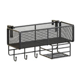 Maxbell Bedside Shelf Office Cubicle Wall Hanging Organizer for Phone Bedroom Tissue Black B