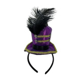 Maxbell Mini Top Hat Headband Dress up Creative for Festivals Halloween Themed Party Purple