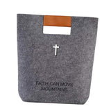 Maxbell 2xFelt Tote with Handle Handbag Church Bible Carrying Case Christian Gifts