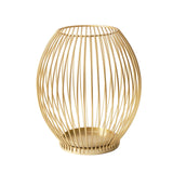 Maxbell Metal Cage Candlestick Hollow Out Candelabra Home Party Pillar Candle Holder 16cmx18cm Golden