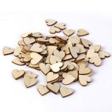 Maxbell 4xNatural Wood Heart Embellishments Weddings Decor Craft 40x3mm 50pcs