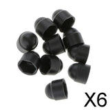 Maxbell 6x10pcs M6 Black Dome Bolt Nut Protection Caps Cover Hexagon Screws M6x10mm