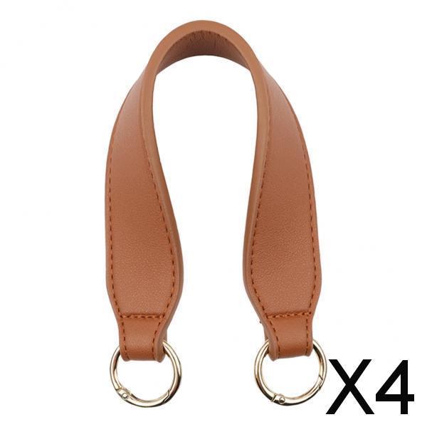 Maxbell 4xPU Leather Bag Strap Replacement Detachable Tote Handbag Handle Belt Borwn