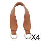 Maxbell 4xPU Leather Bag Strap Replacement Detachable Tote Handbag Handle Belt Borwn