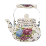 Maxbell Enamel Tea Kettle 2.5L Teakettle Hot Water Tea Kettle for Home Camping Hotel Style A