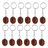 Maxbell 12pcs Walnut Keyrings