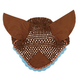 Maxbell Soft Cotton Hand Crochet Breathable Fly Veil with Ears for Horse Brown - Aladdin Shoppers