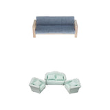 Maxbell 4pcs Simulation Mini 1:12 Wooden Sofa Model with Cushion Living Room Decor