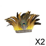 Maxbell 2xFeather Headdress Accessory Headband for Carnival Costume Festival Halloween adult
