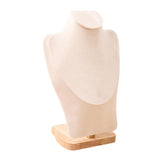 Maxbell Necklace Display Stand Jewelry Bust Holder Organizer for Bathroom Shelf Dorm Beige L