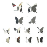 Maxbell 5x12Pcs Mirror Butterflies Sticker Mirror Wall Sticker for Door Bedroom Window