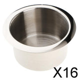 Maxbell 16xStainless Steel Cup Drink Holder Polished for Marine Car Vehicles Camper RV