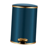 Trash Can with Foot Pedal Simple Dustbin Garbage Bin for Dorm Restroom Lobby Gold Blue