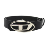 Maxbell 6xMen Women PU Leather Belt Waist Belt Waistband Letter D Snap Buckle Trendy Black