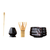 Maxbell Matcha Tea Set Gift for Tea Lovers Handcrafted Bamboo Matcha Whisk and Stand Black Colorful